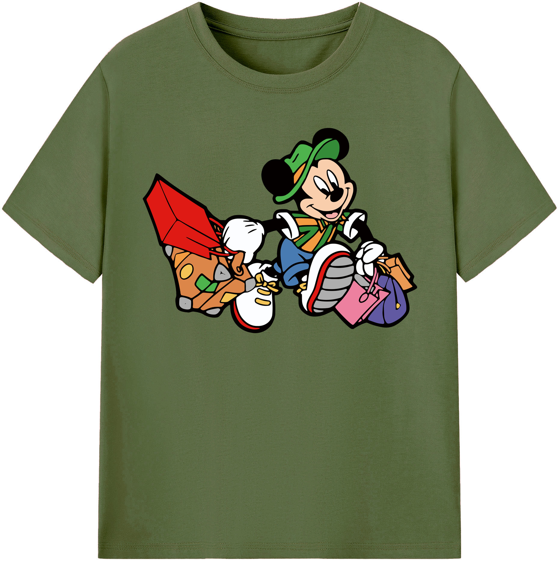 （画像用） ミッキーマウス Mickey Mouse 綿100％半袖Tシャツ（フロントプリント）